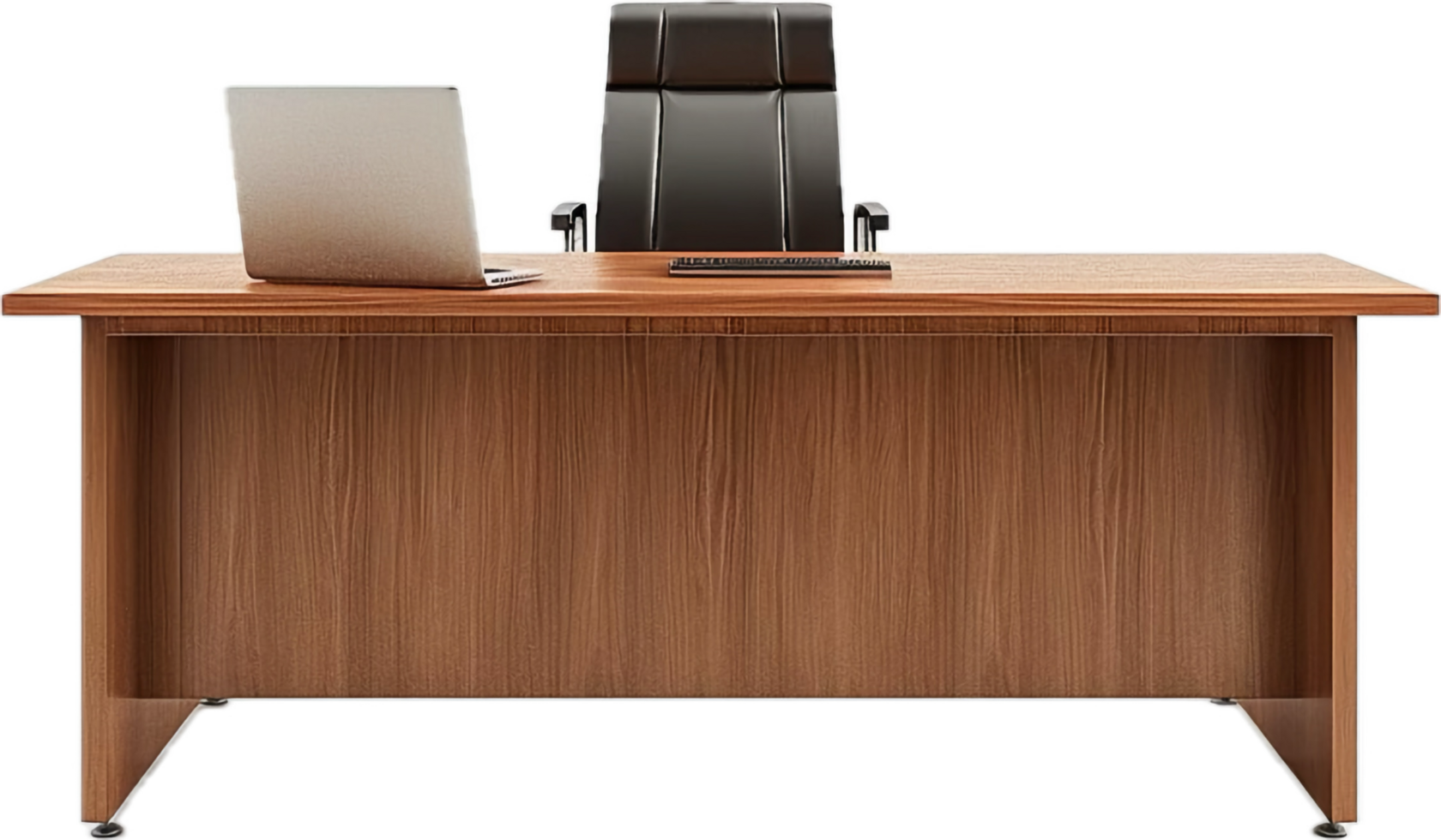 Modern Wooden Office Desk with Chair. png