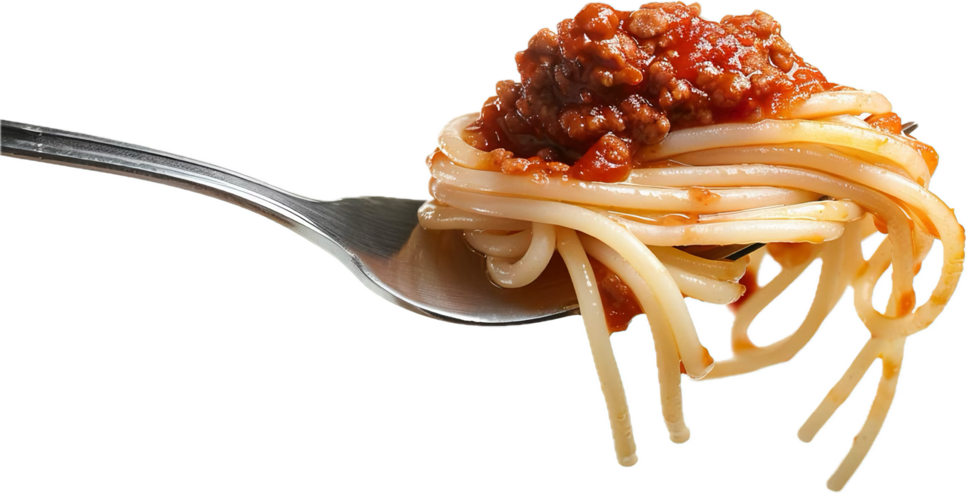Spaghetti with Meat Sauce on Fork. png