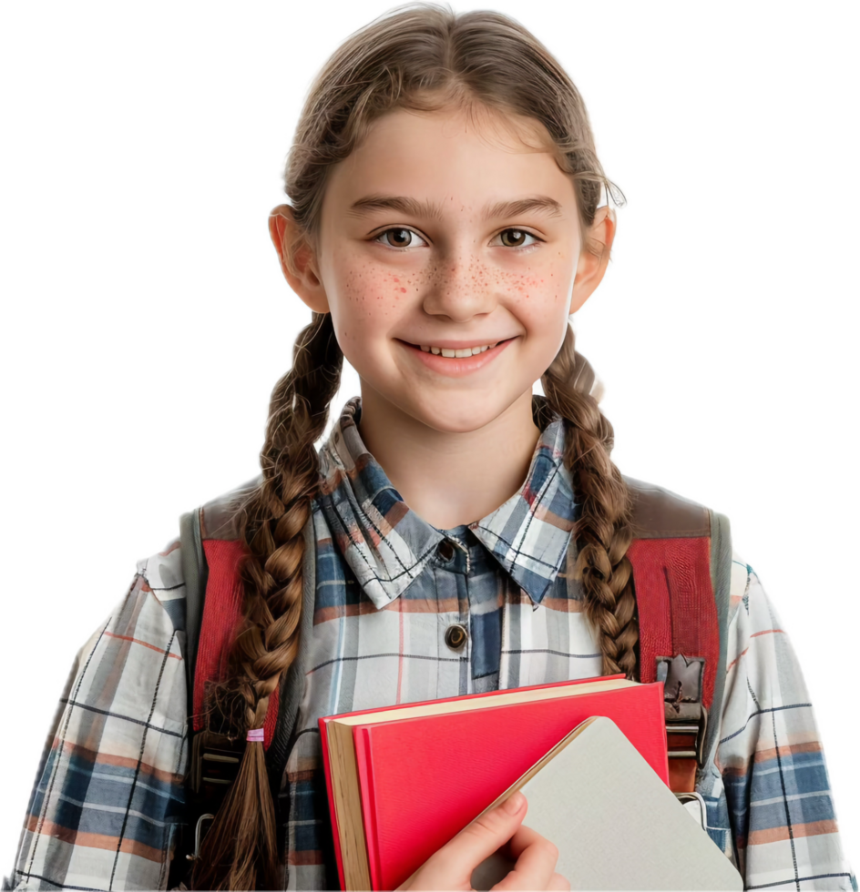 Smiling Student with Backpack and Books. png
