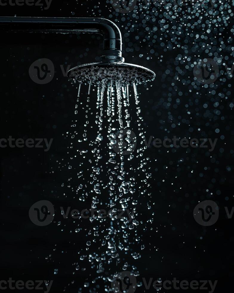 luxurious shower experience with modern showerhead photo