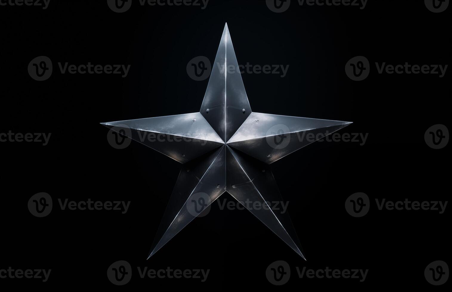 metallic star in dark minimalist background photo