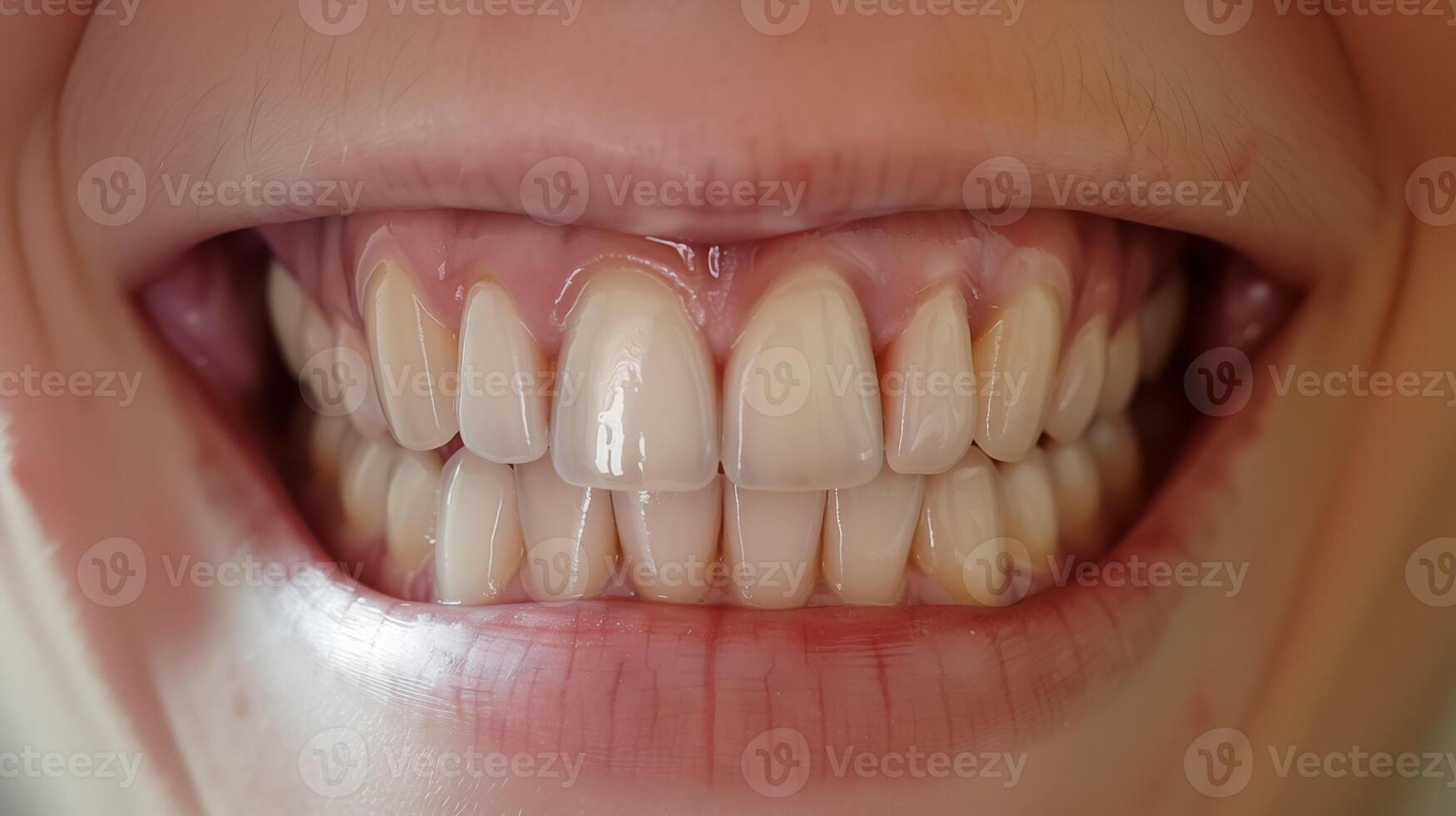 close-up of perfectly aligned teeth photo