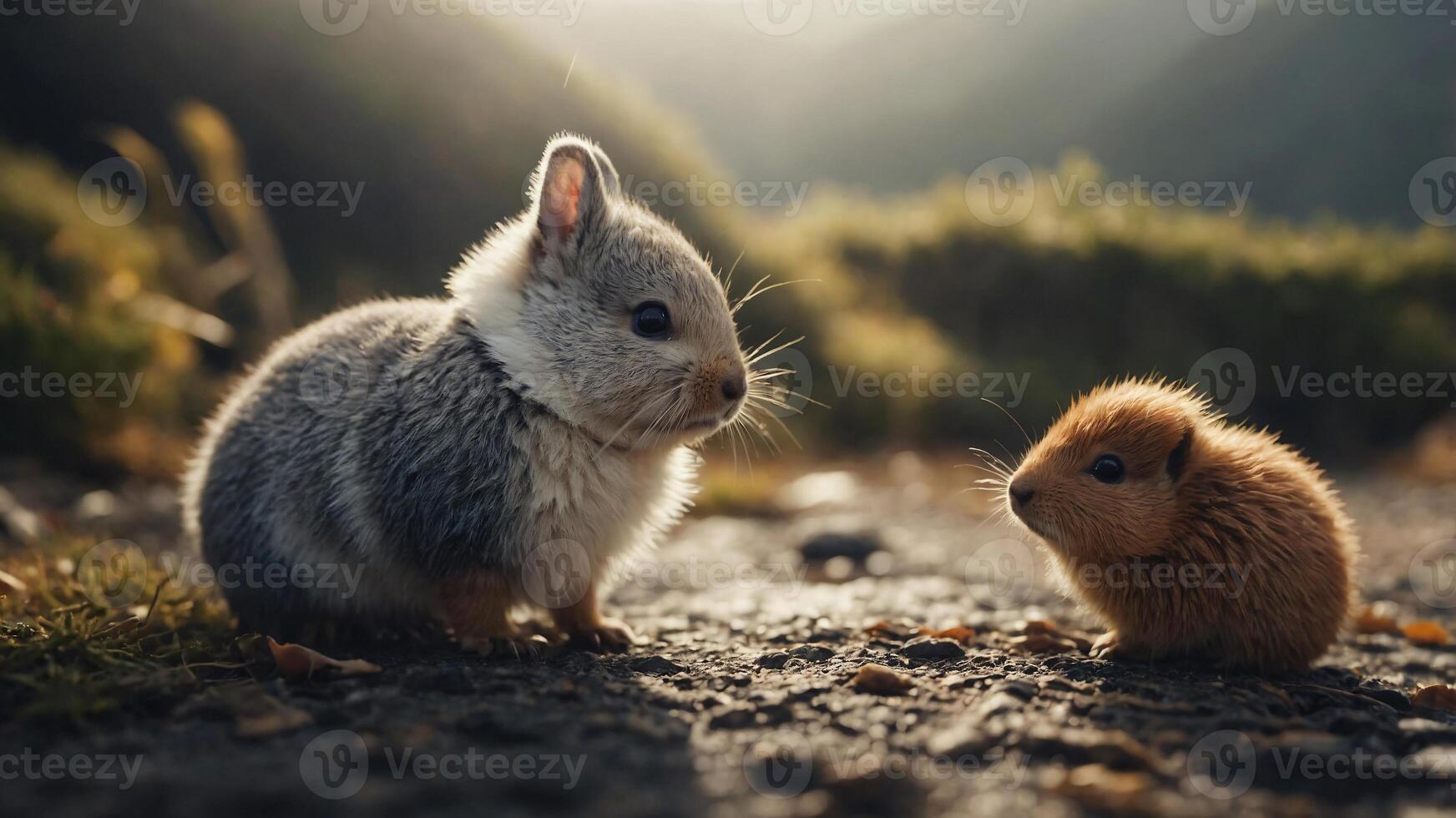 Two Small Mammals in a Mountainous Setting photo