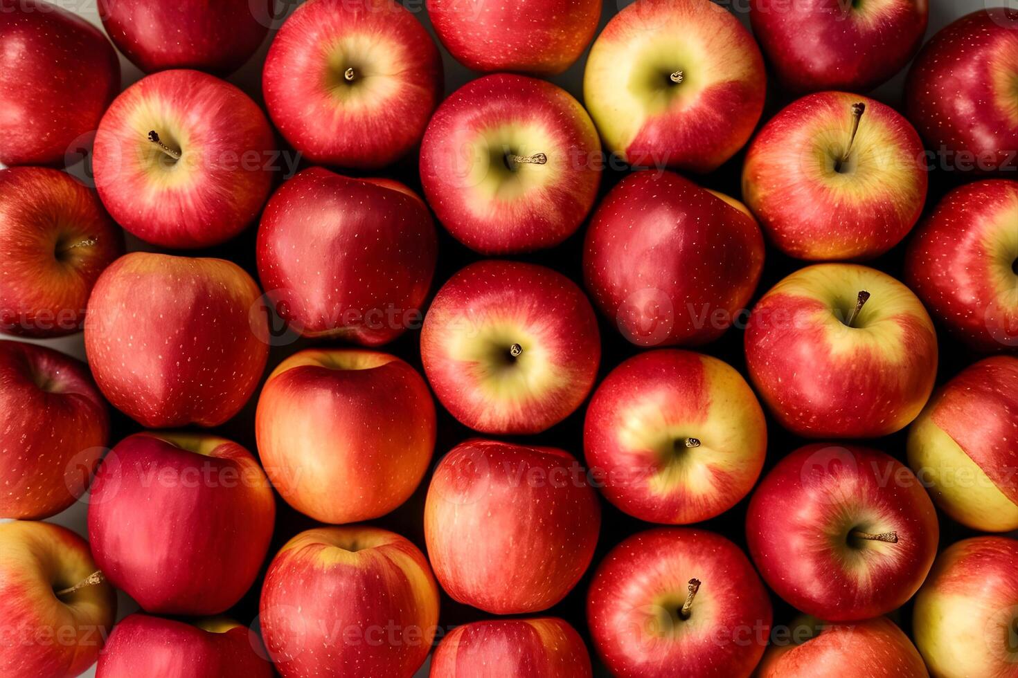A bunch of fresh red apples are arranged in stack and forming a background photo