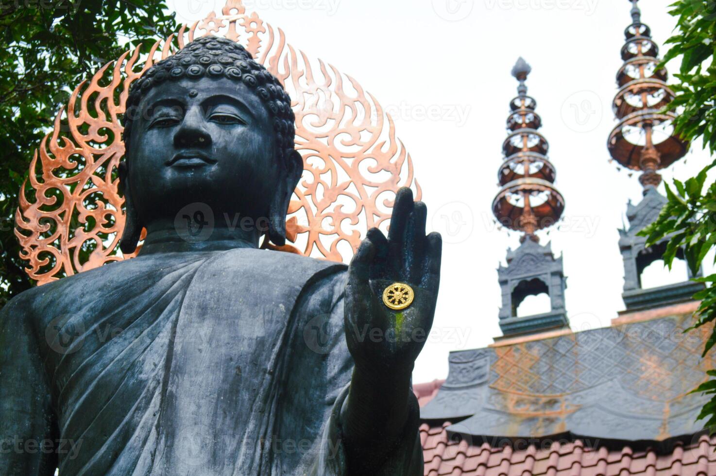 Buddha statue taken from low angle photo