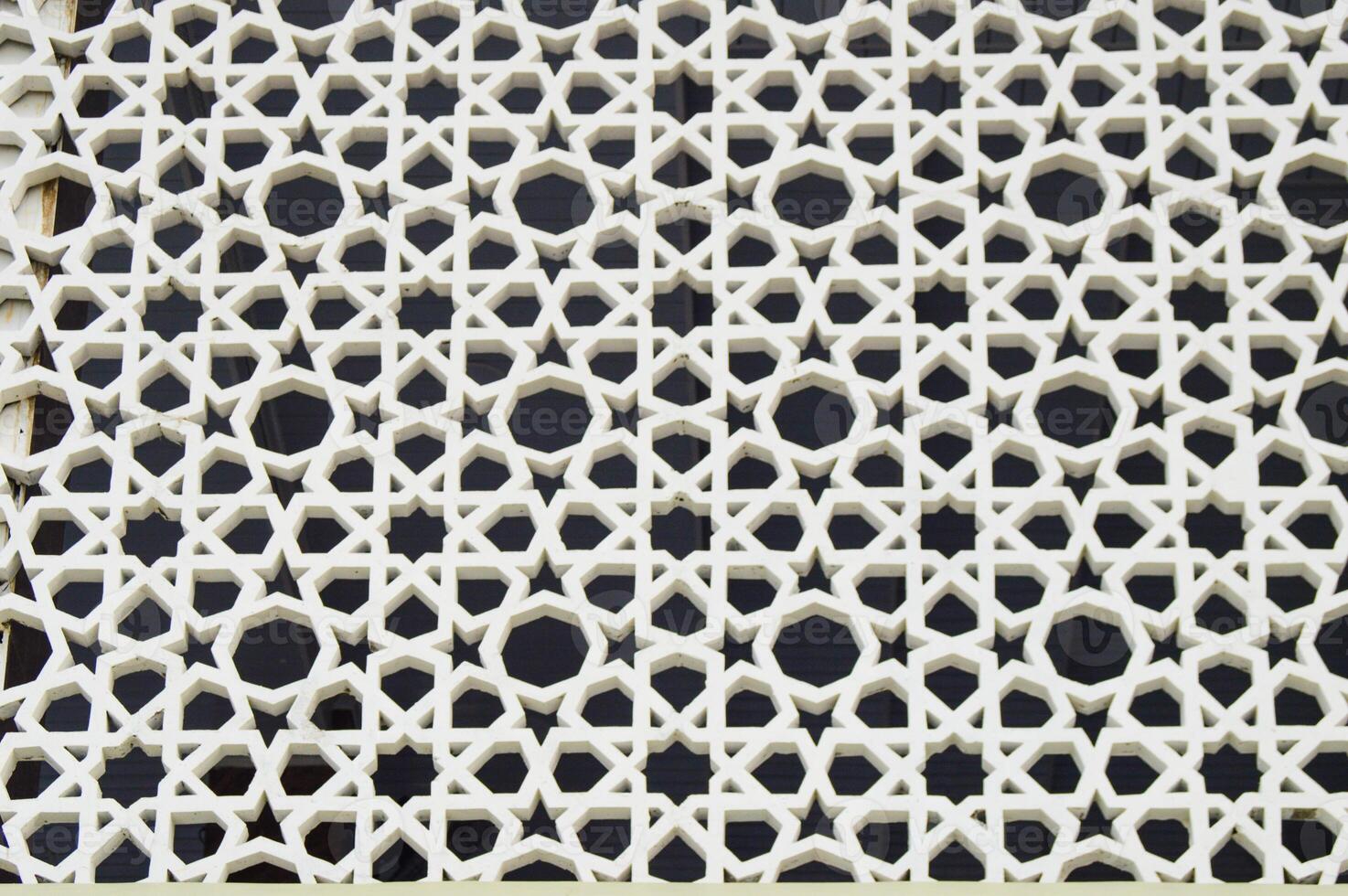The mosque's air ventilation pattern is white photo