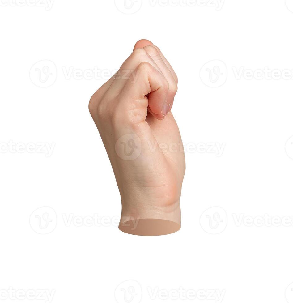 Fist up, hand clenched Isolated power symbol on white background Raised arm icon for protest, photo