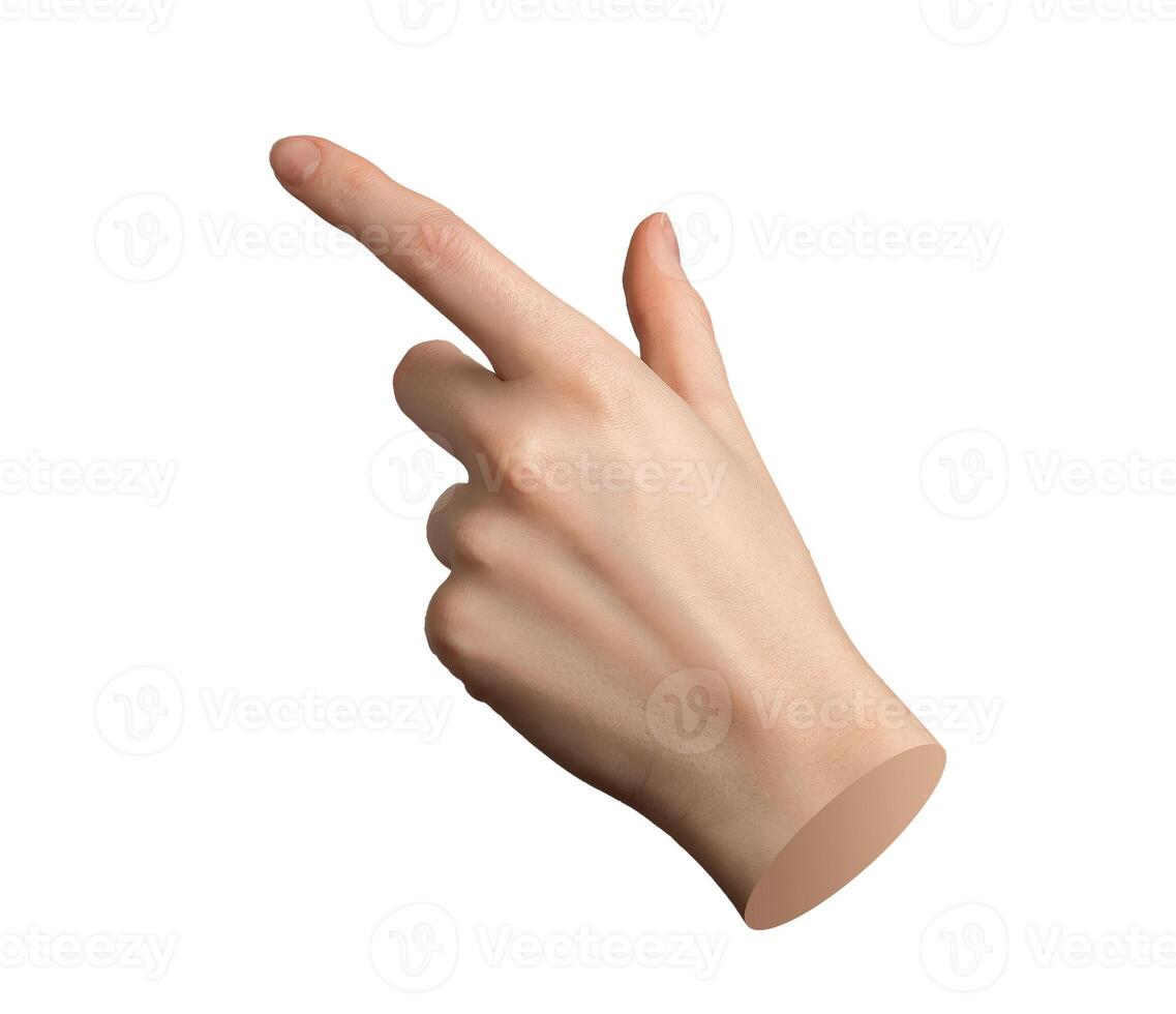 Finger pointing gesture Index finger indicating, choose this choice Hand sign, close up, isolated photo