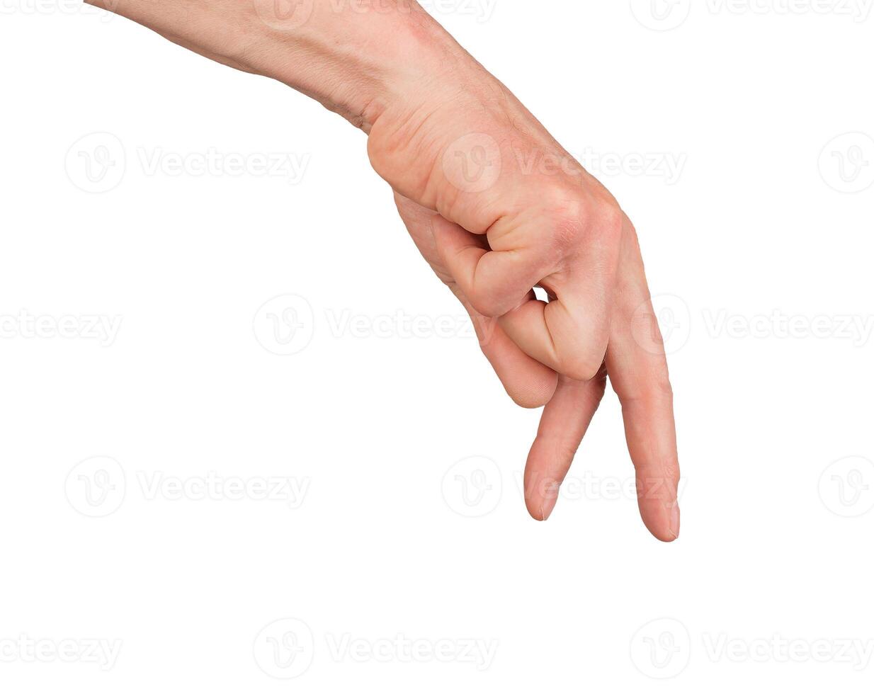 Walking fingers gesture, step by step. Hand journey two way sign, isolated. Success symbol, growth photo