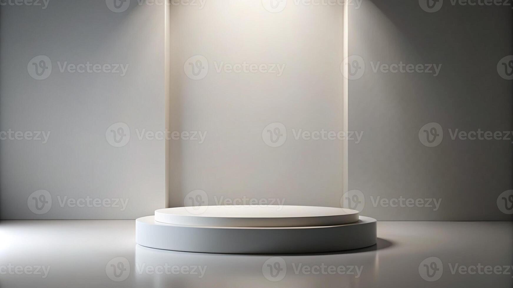 3D rendering image illustration of empty space podium display for product mockup background photo