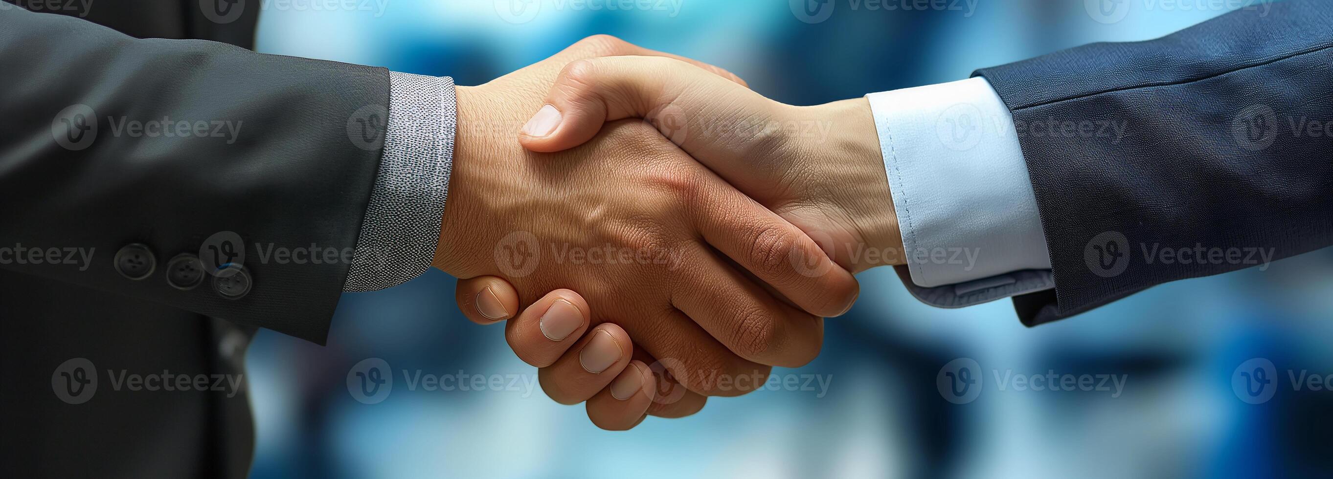 Close up of Successful businessmen shaking hands in the office photo