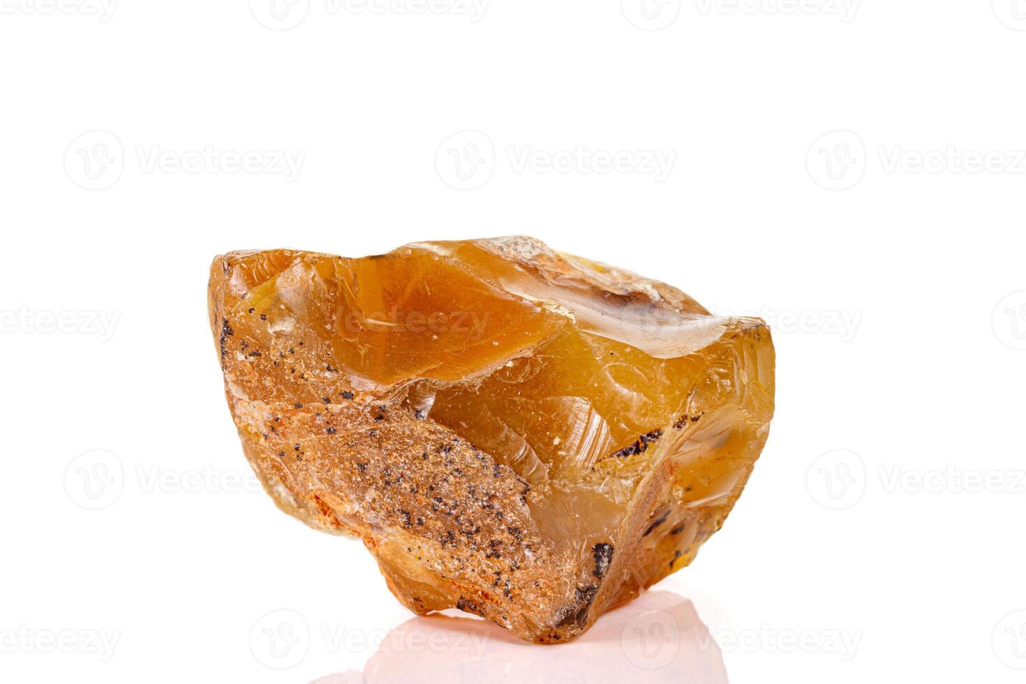 Macro stone Hyalite mineral opal on a white background photo