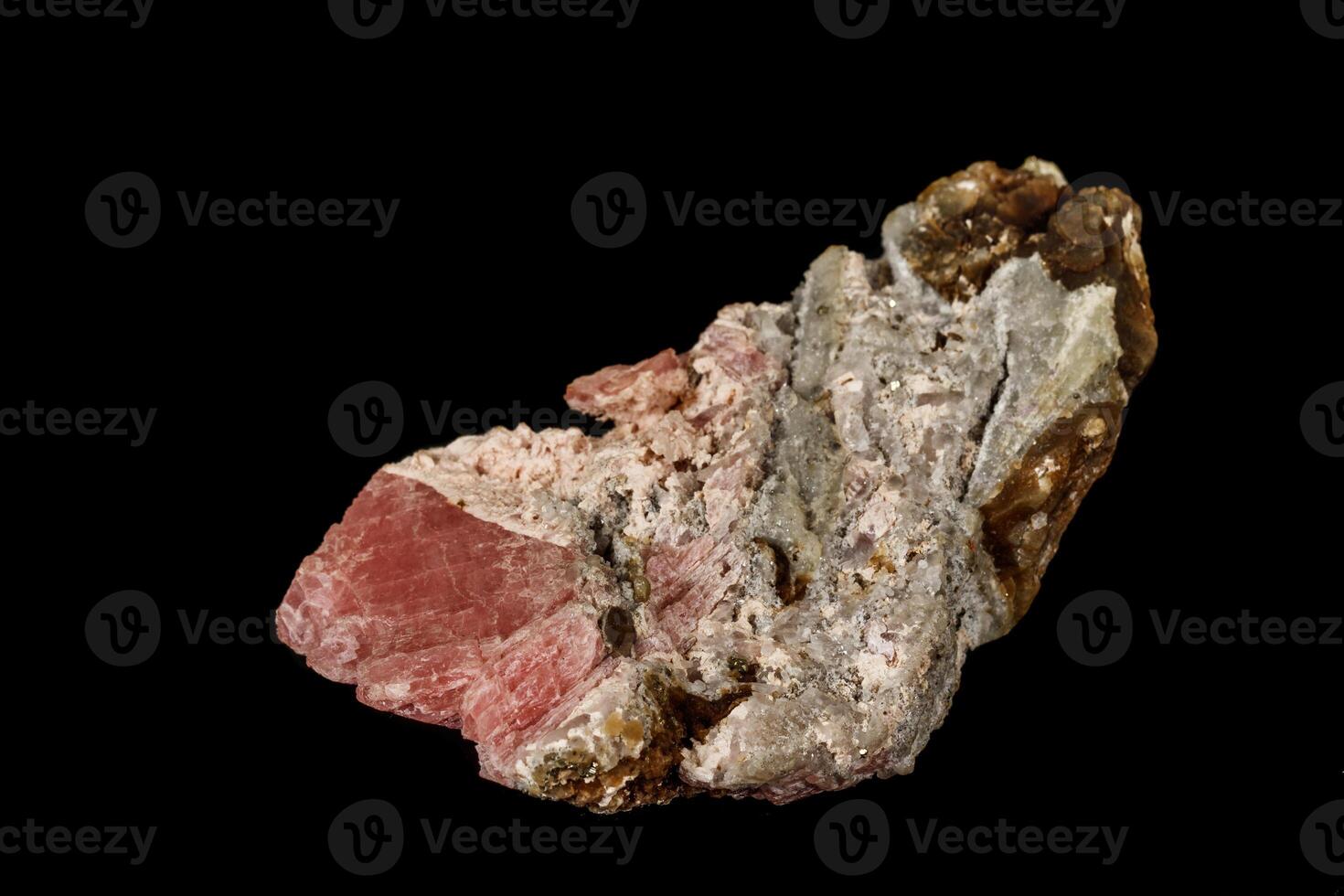 Macro stone cobalt calcite mineral on a black background photo