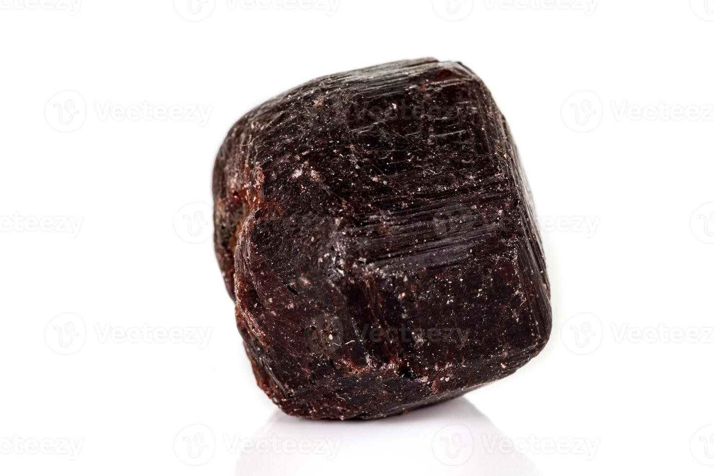 macro mineral stone Garnet, on a white background photo