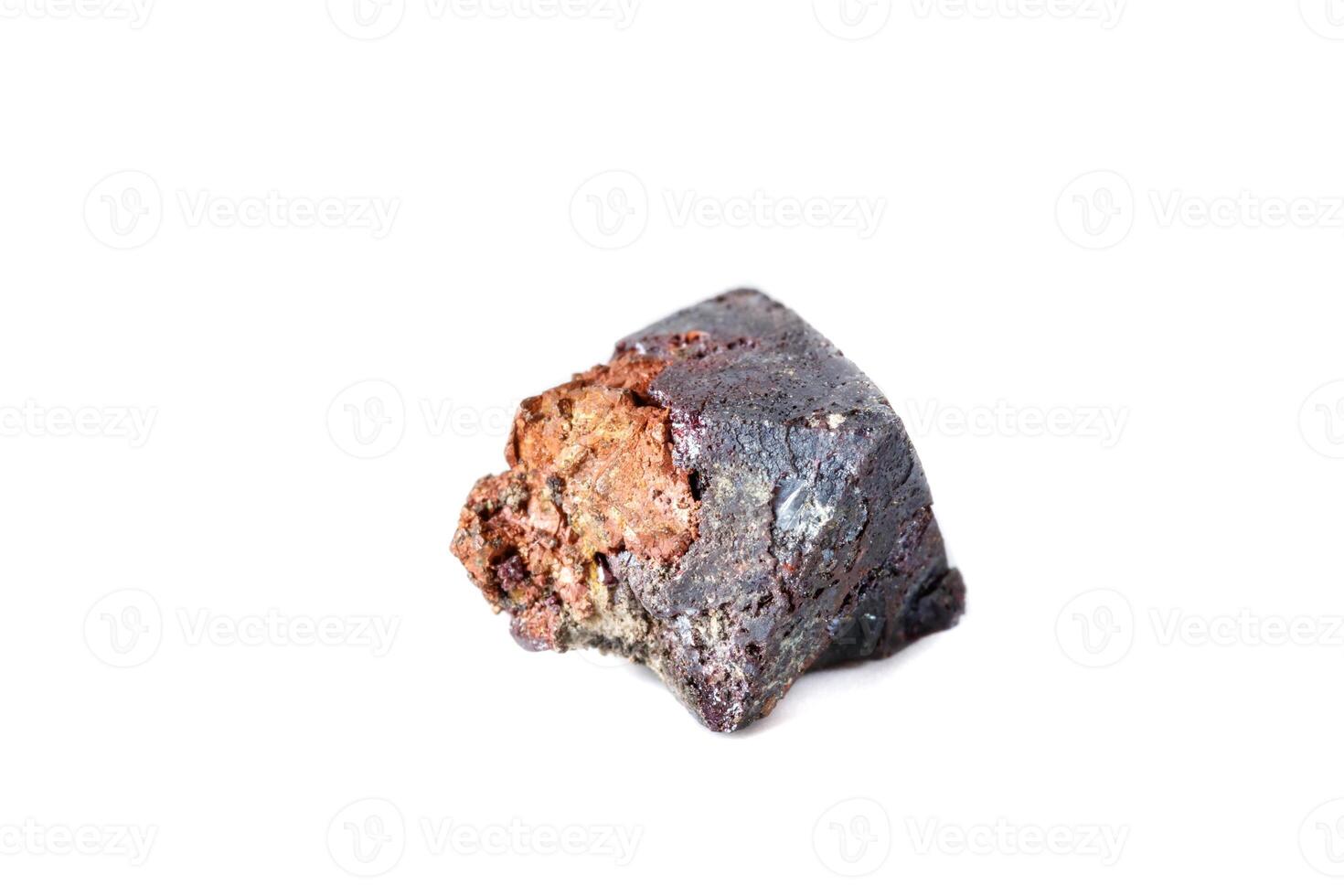 Macro cuprite mineral on white background photo