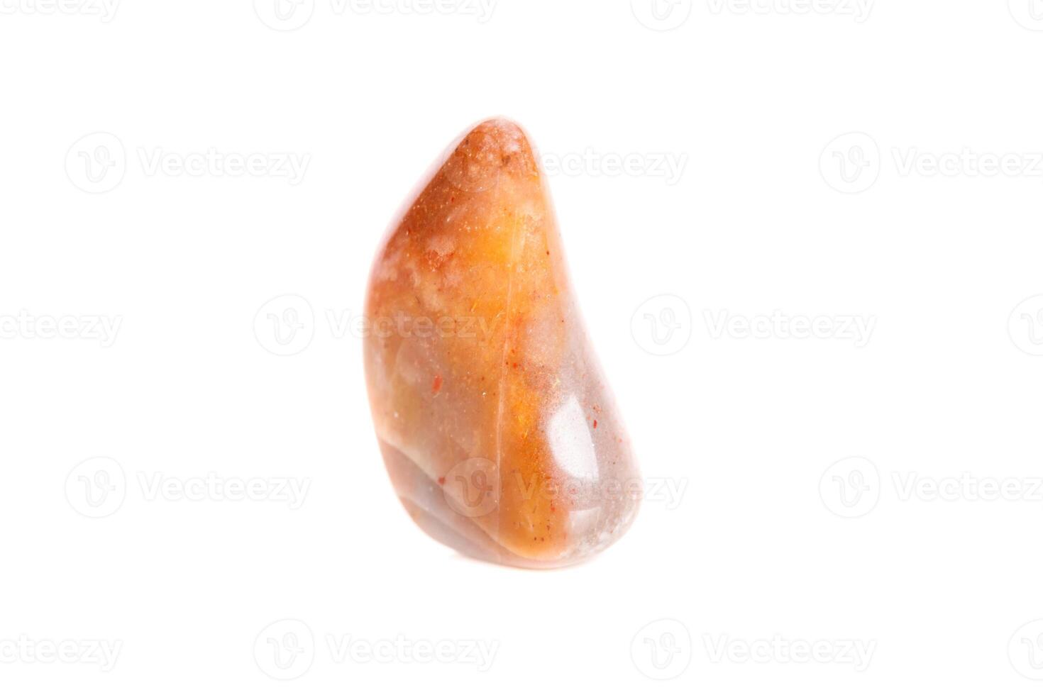 Macro mineral stone Carnelian on white background photo