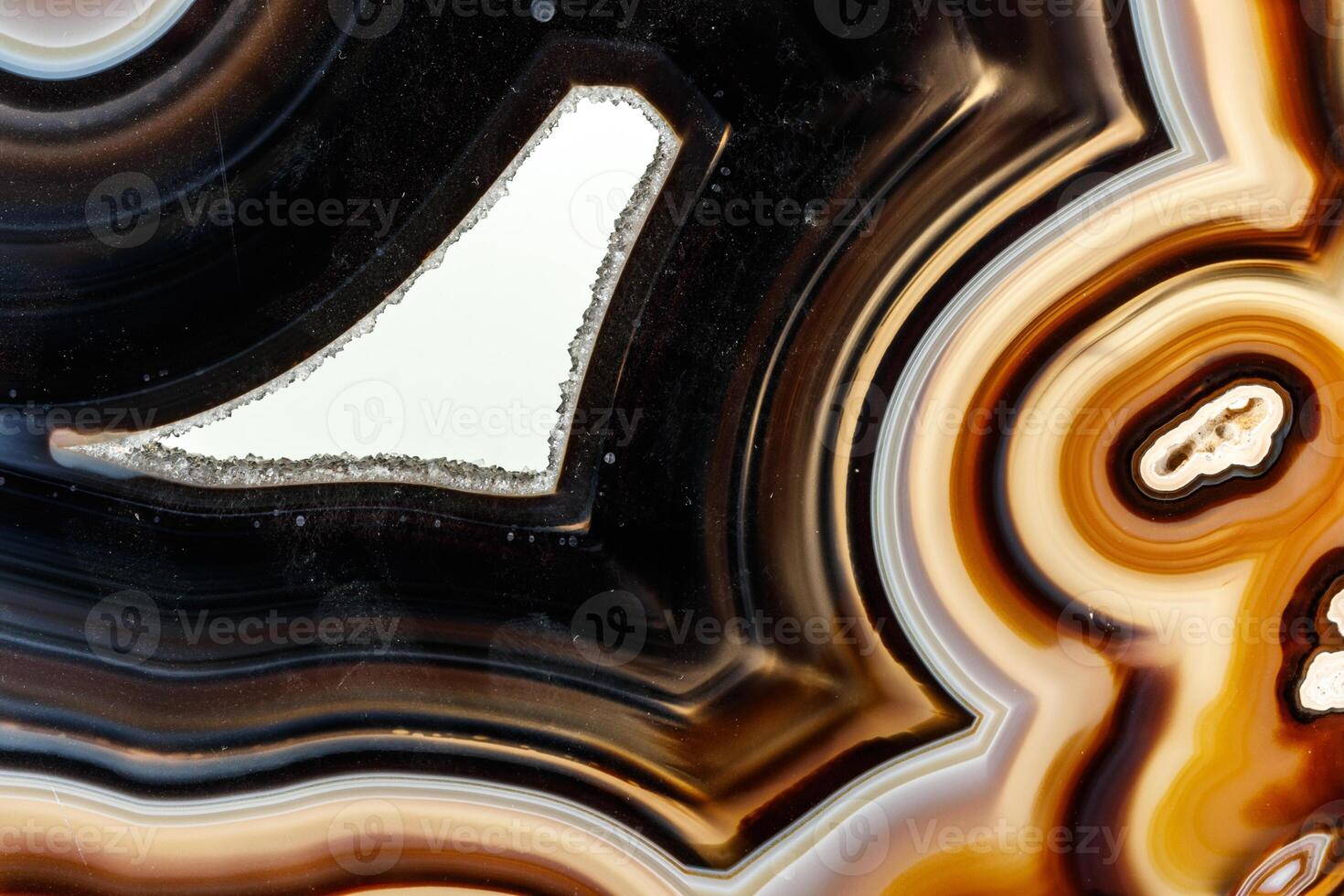 Macro stone Agate mineral on white background photo