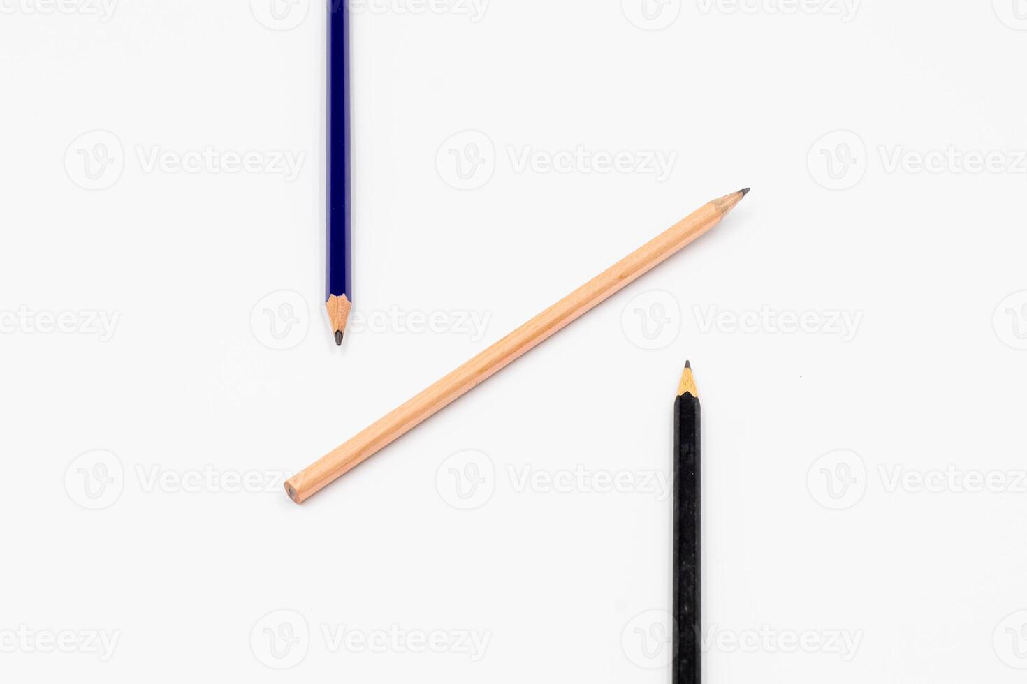 Close up wood pencil isolated on white background photo