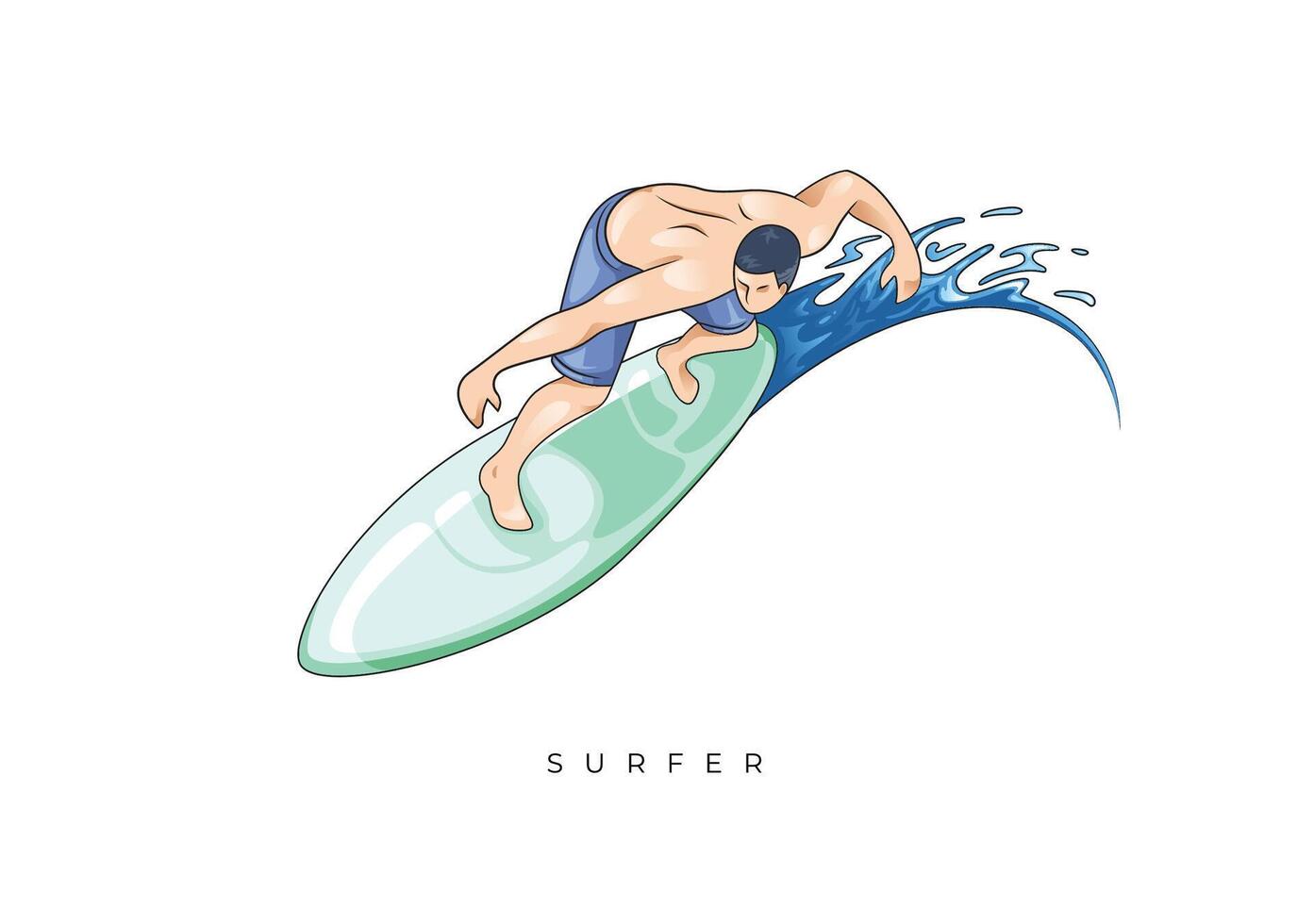 COLORED SURFER STOCK vector