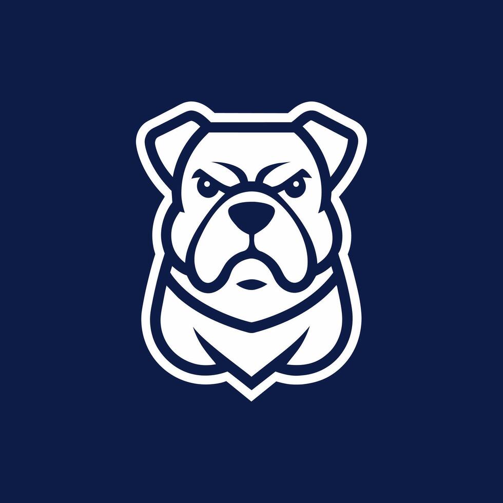 Bulldog line art logo vector