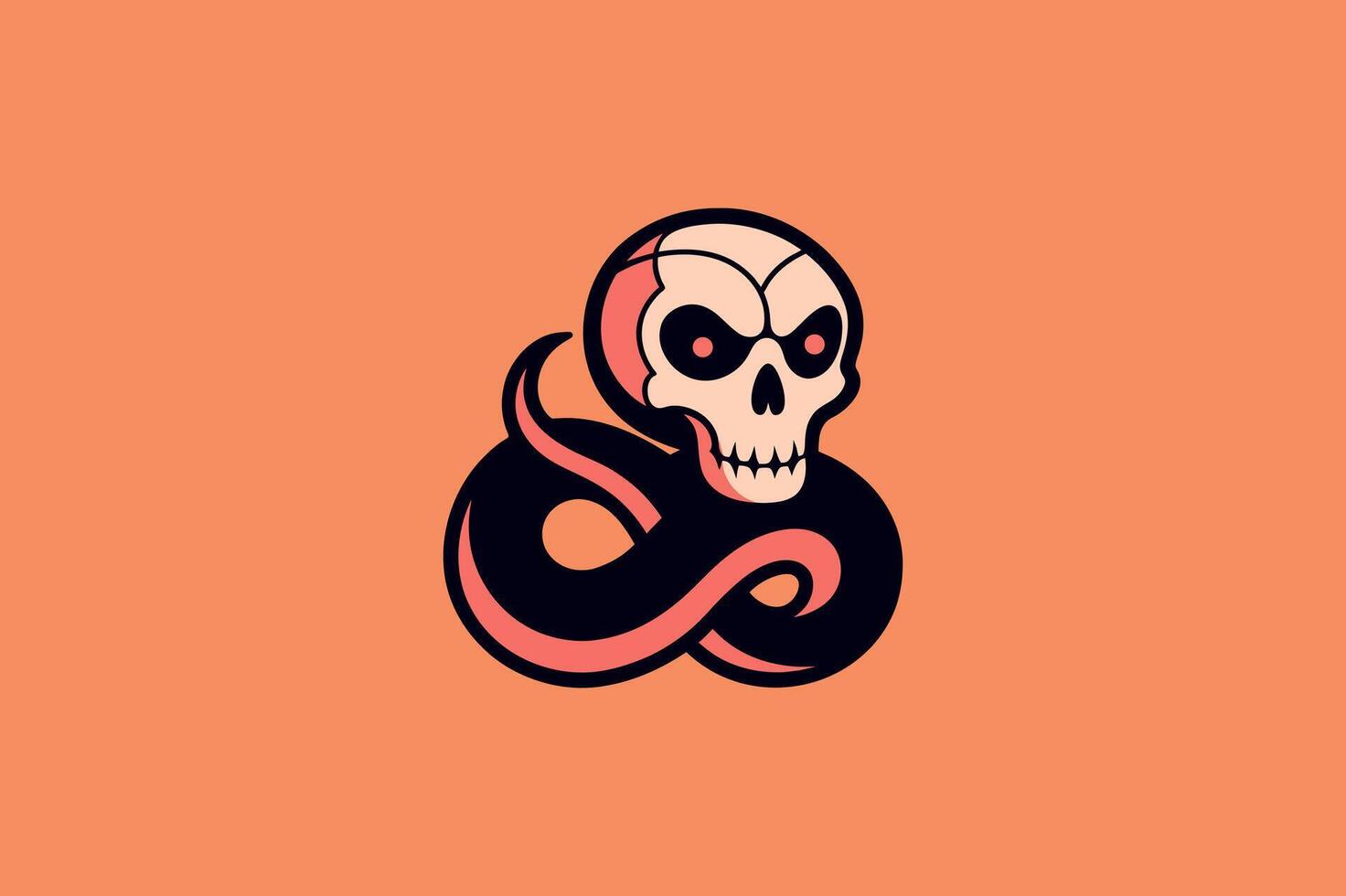 Snake and skull logo vector