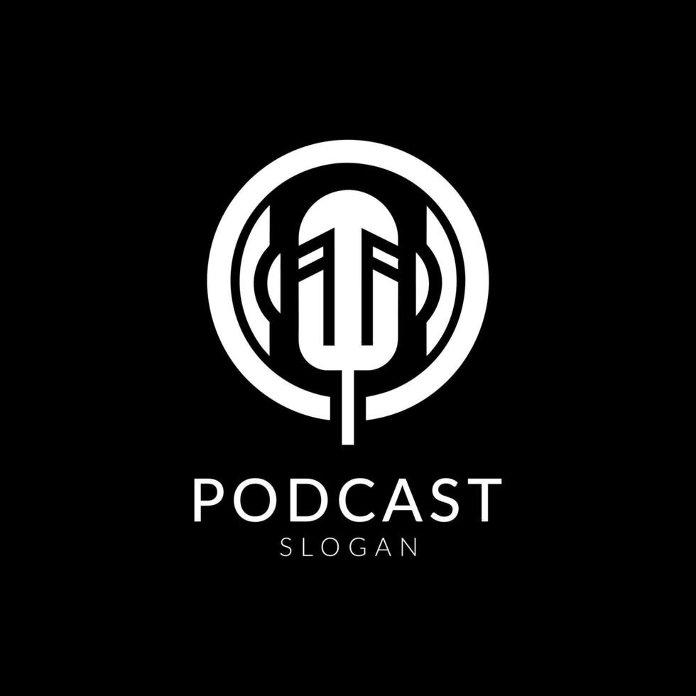 Podcast radio icon logo vector