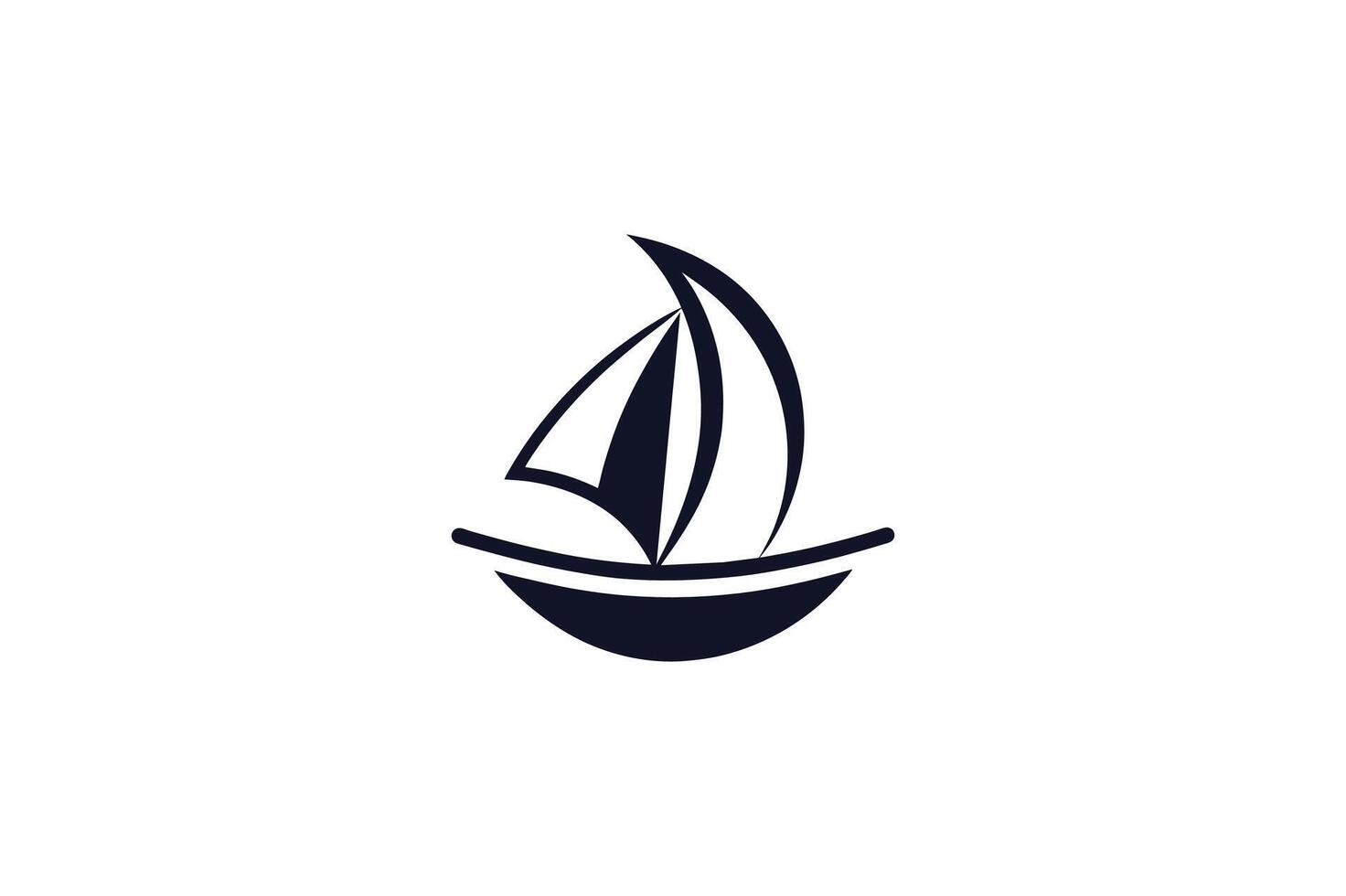 Sailing ship abstract logo design vector