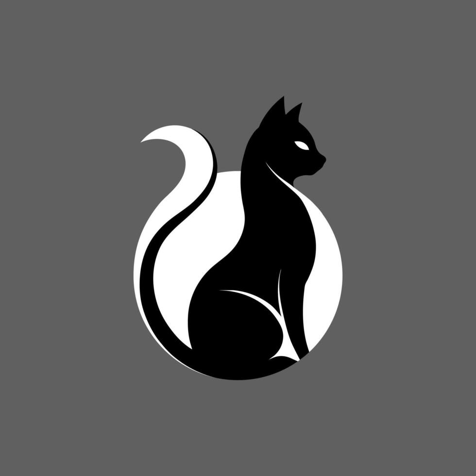 Cat silhouette logo vector