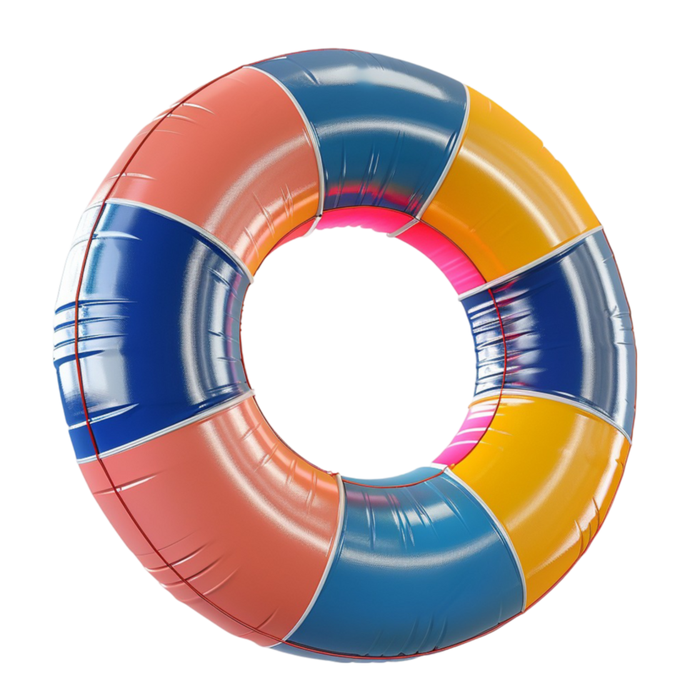 A Colourful Life Ring on a Transparent Background AI-Generative png
