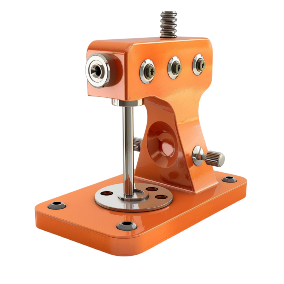 Orange Eye Machine to Observe Bacteria with Screw on Transparent Background AI-Generative png