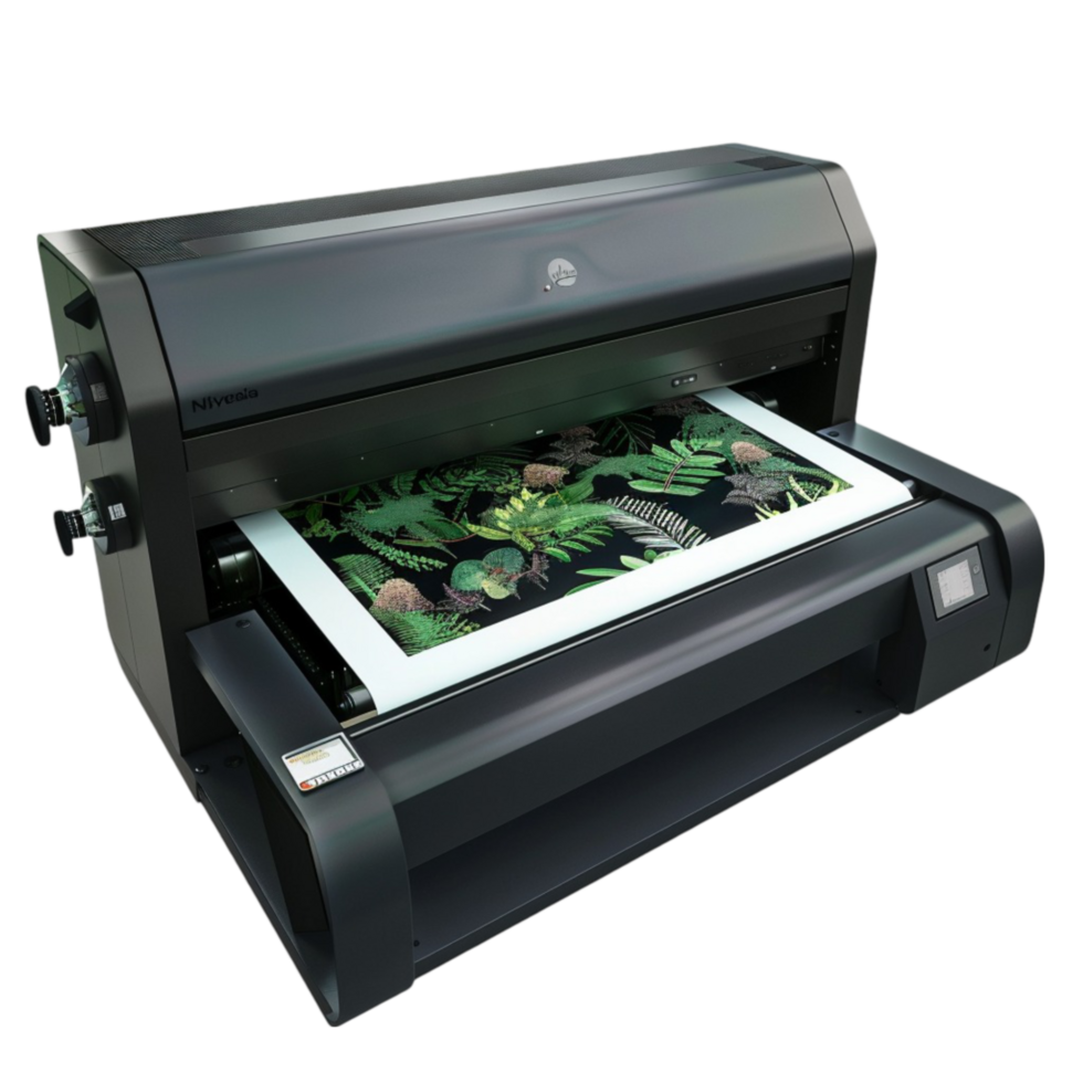 Black Printer with Large Print on Transparent Background AI-Generative png