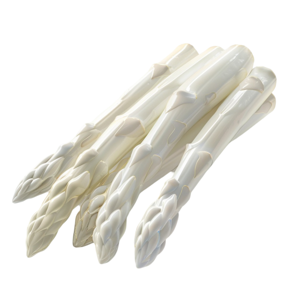 Fresh White Asparagus on Transparent Background AI-Generative png