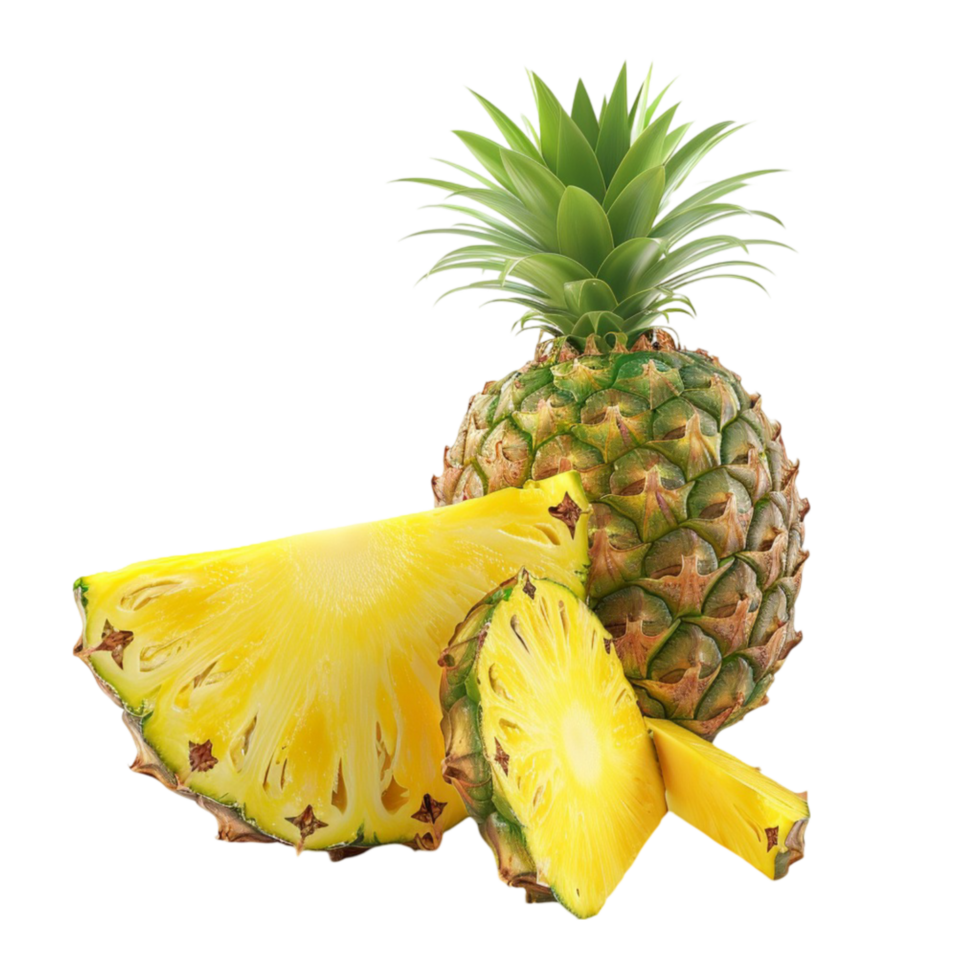 Fresh Pineapple Isolated on Transparent Background AI-Generative png
