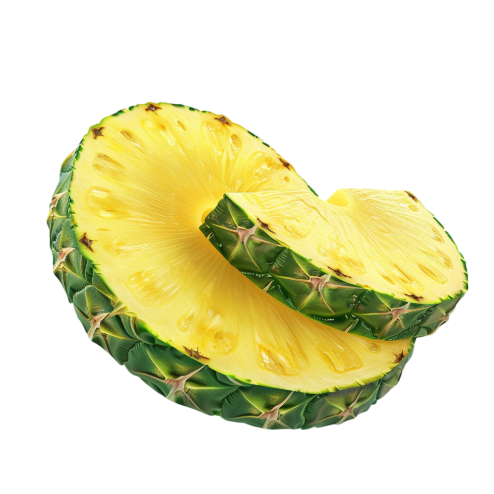 Pineapple Cut in Half on Transparent Background AI-Generative png