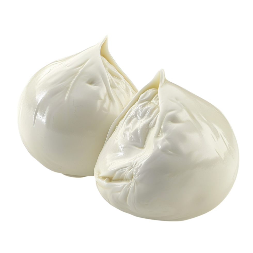 Two White Cheese Cream Balls on Transparent Background AI-Generative png