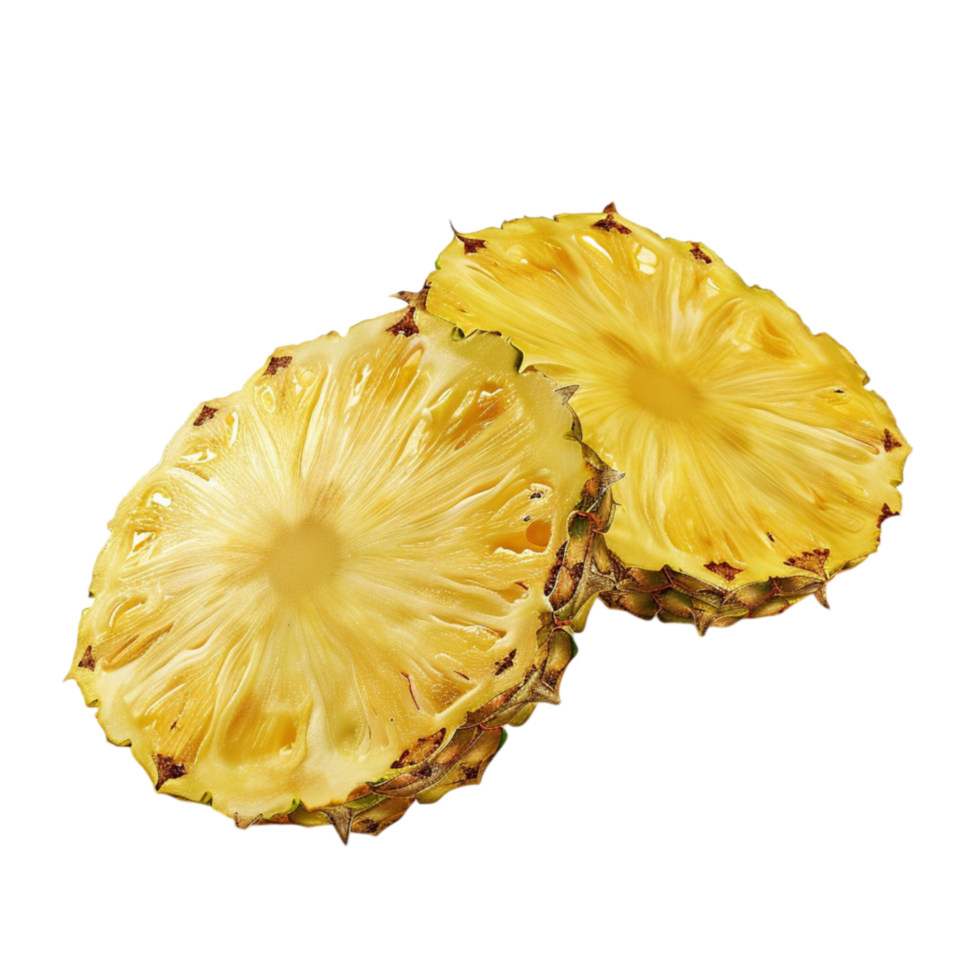 Two Slices of Pineapple on Transparent Background AI-Generative png