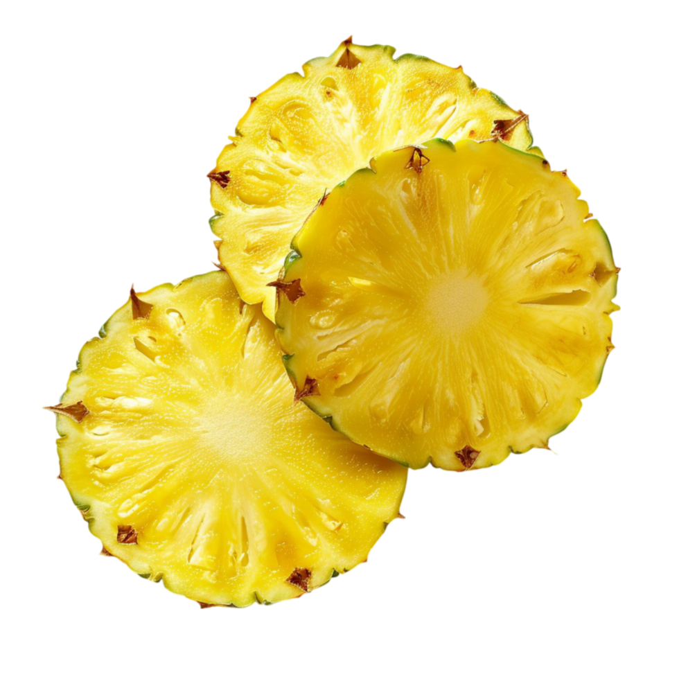 Sliced Pineapple on Transparent Background AI-Generative png