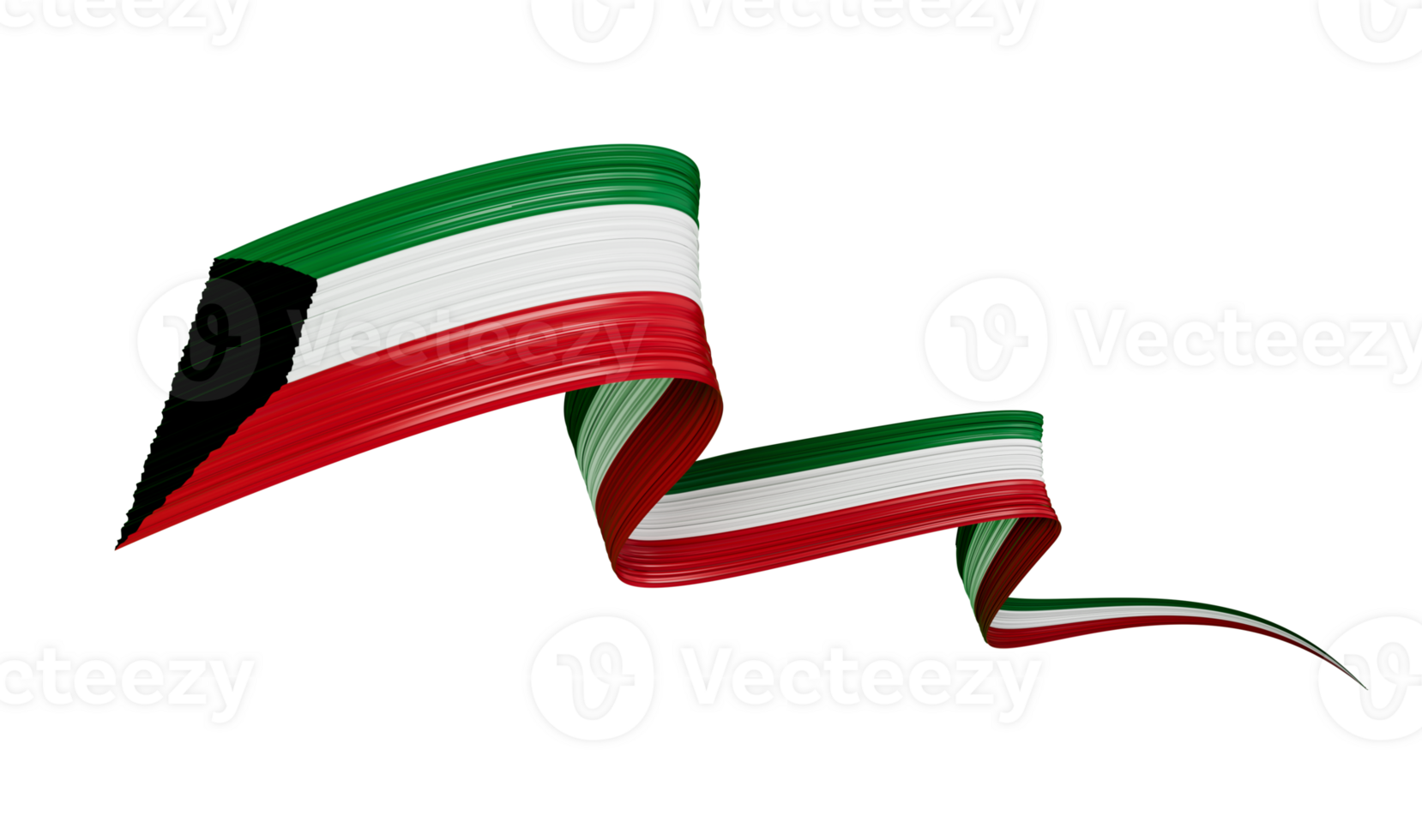 3d Flag Of Kuwait Country 3d Waving Kuwait Ribbon Flag, 3d illustration ...