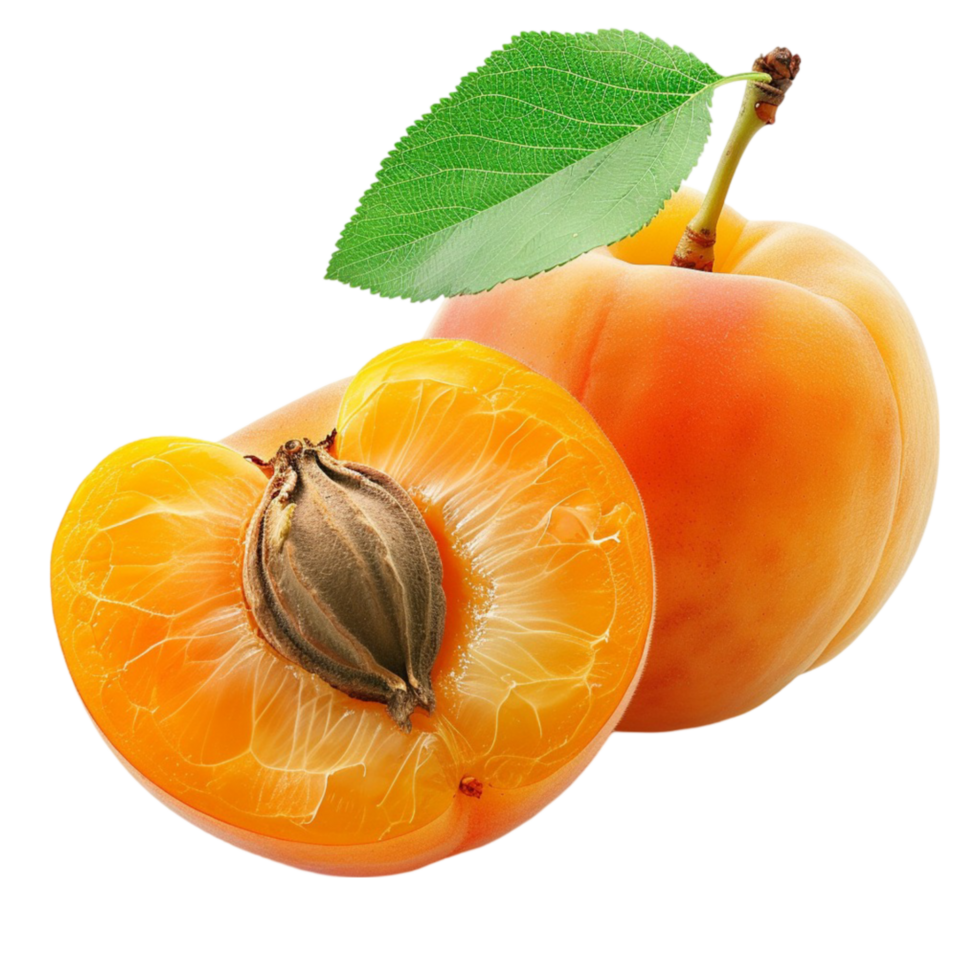 Ripe Apricots Isolated on Transparent Background AI-Generative png