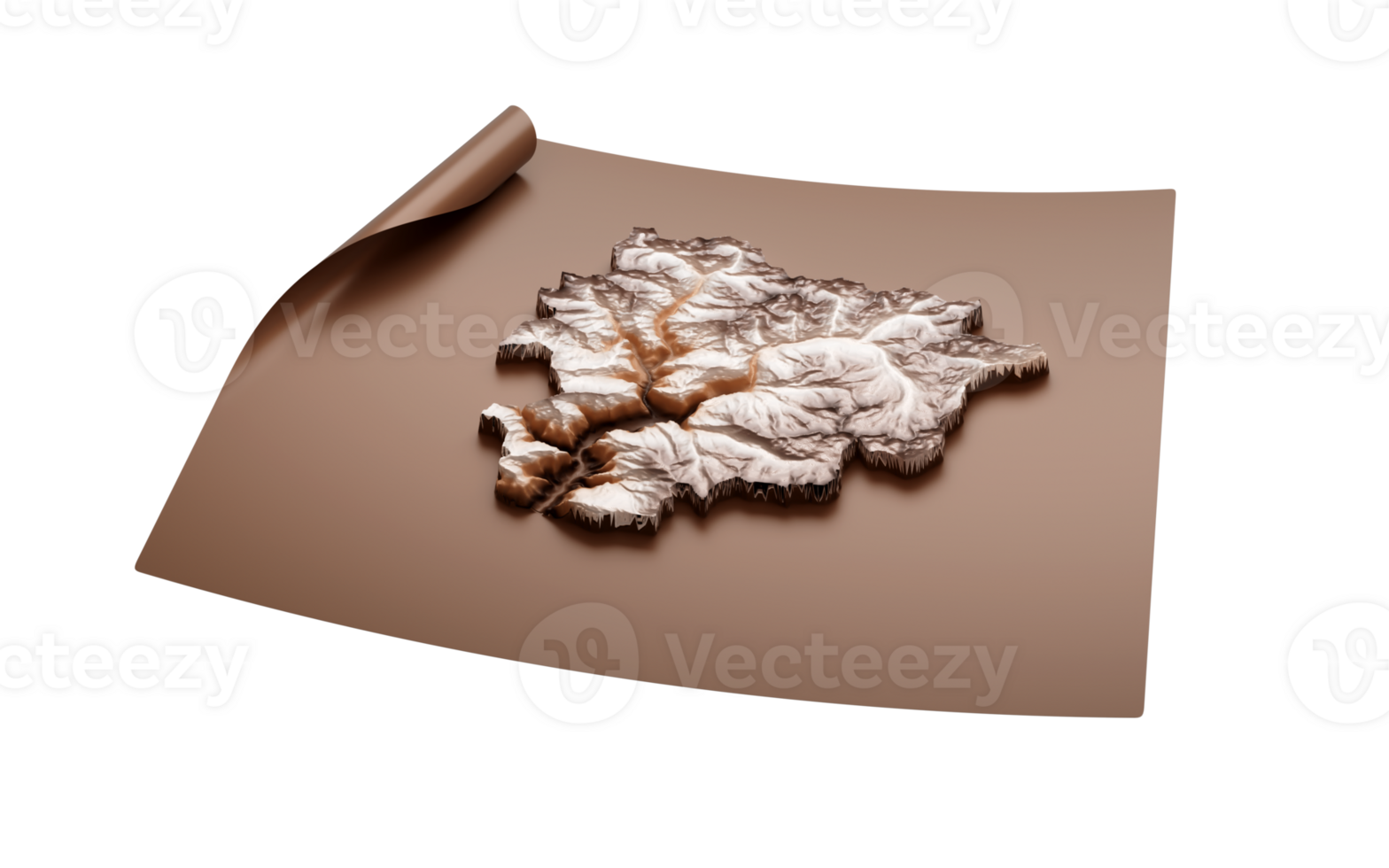 3d Map of Andorra Country, Old style Andorra map geography, 3d illustration png