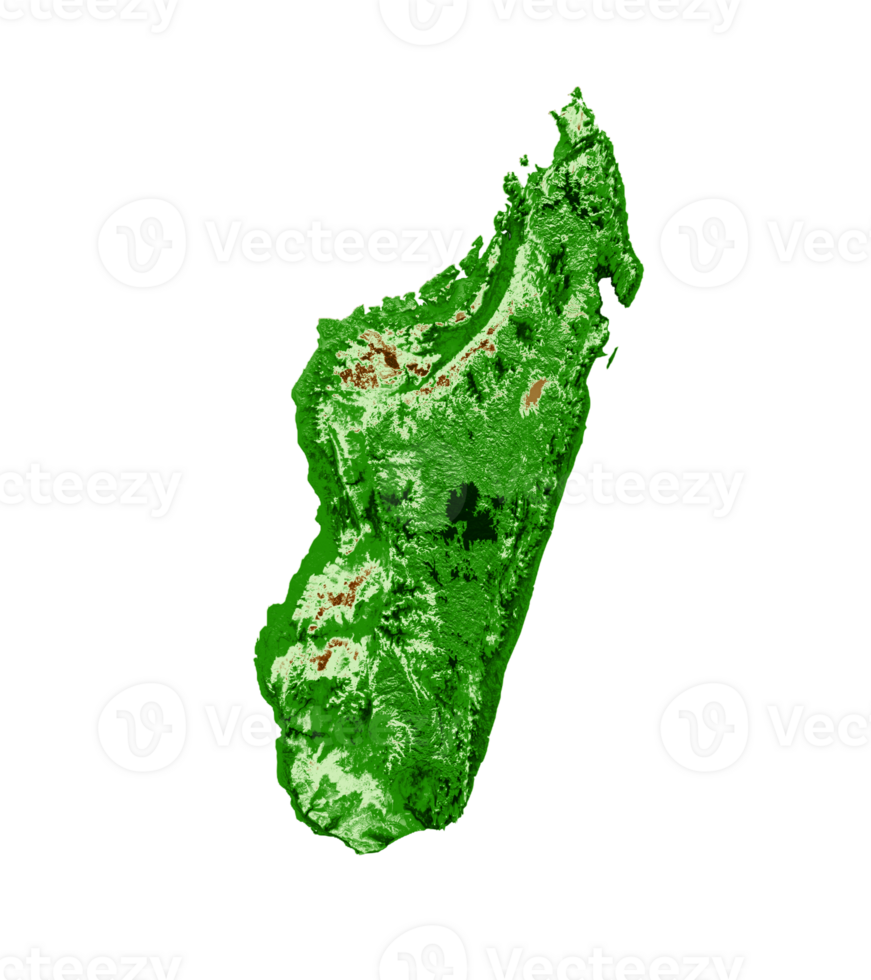 Madagascar Topographic Map 3d realistic map Color 3d illustration png