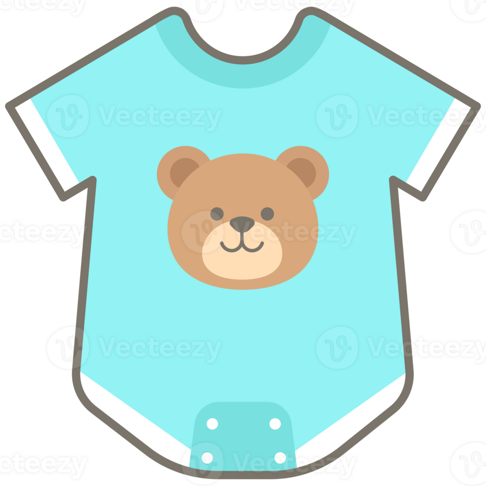 Cute baby clothes in Children Style Cartoon illustration teddy bear romper png