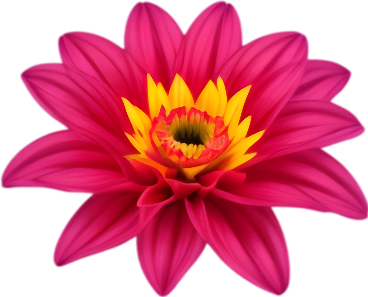 Vibrant dahlia blooms radiate cheerful garden charm. AI-generated. png