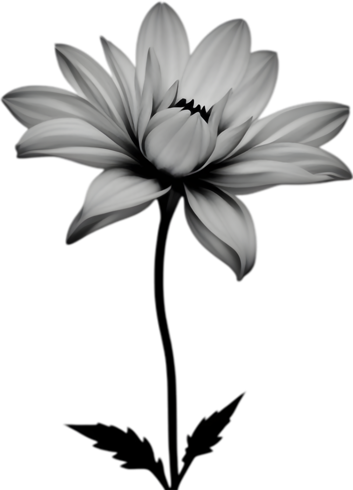 Delicate white dahlia blooms enchant with pristine petals. AI-generated. png