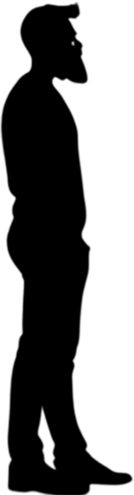 Striking bearded man portrait showcases full black stencil style. AI-generated. png