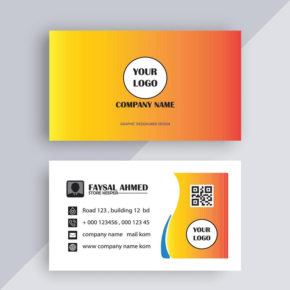 Unique business card vector