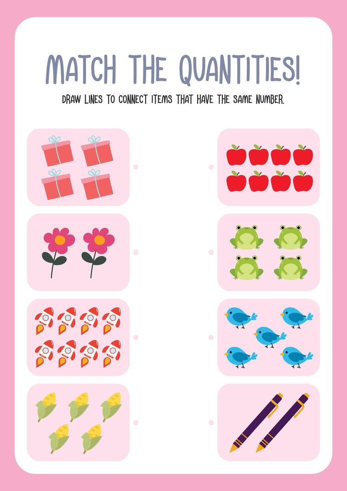 math problem counting worksheet printable for kids education fun learning vector