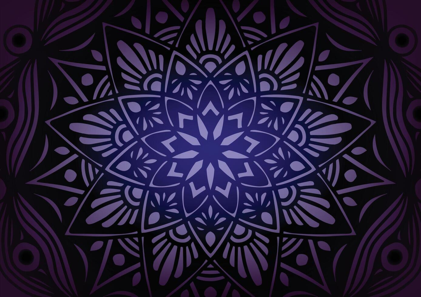 Mandala black flower center geometric background vector
