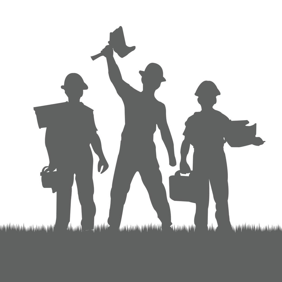 Labor Day Silhouette Illustration Design vector