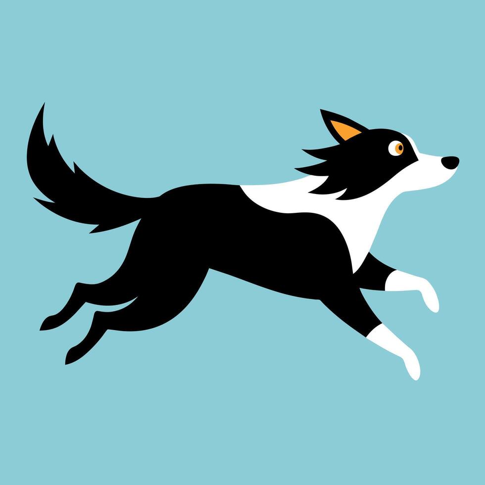 Border Collie Dog flies icon illustration vector